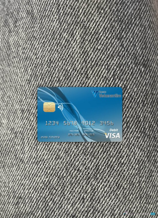 Download Brazil Votorantim bank visa card photolook front Photoshop template